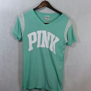 PINK Victoria's Secret Womens T-shirt Teal Size XS